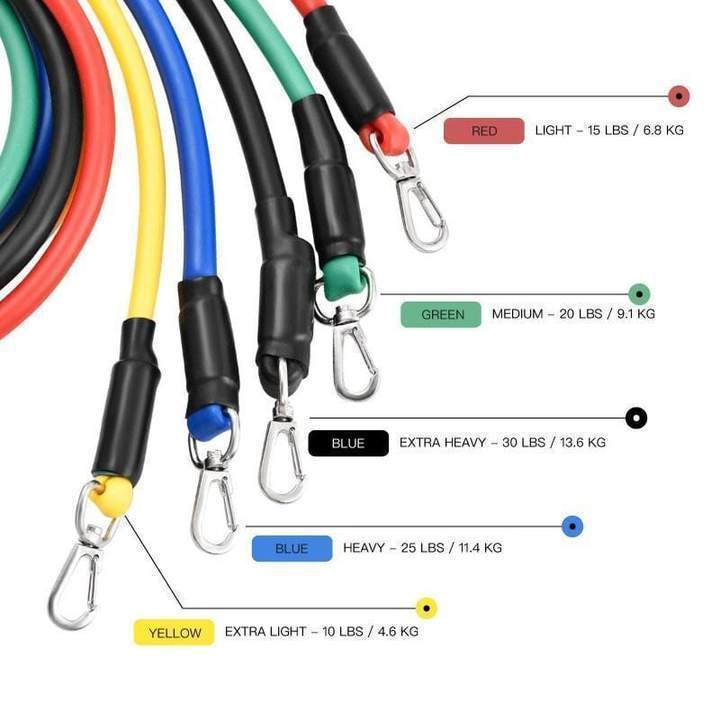 Home Sweatβ’ 11 Piece Adjustable Resistance Band Set - iHome Sweat